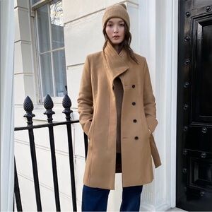 Aritzia Babaton Conor Belted Coat - Virgin Wool and Cashmere Blend Tan Medium